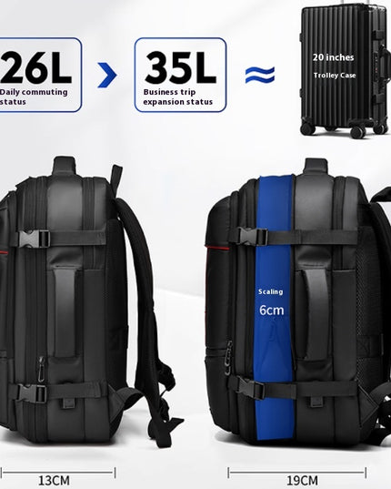 Large Capacity Expansion Multifunctional Vacuum Compression Backpack For Men