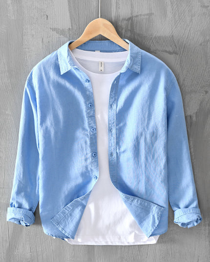 Men's Thin Cotton And Linen Casual Long-sleeved Shirt