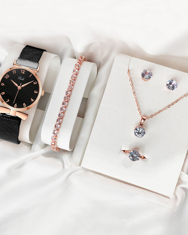 Leisure Gift Quartz Watch Five-piece Set Accessories Set