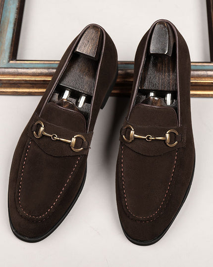 Men's Formal Leather Shoes, Pointed Toe Frosted