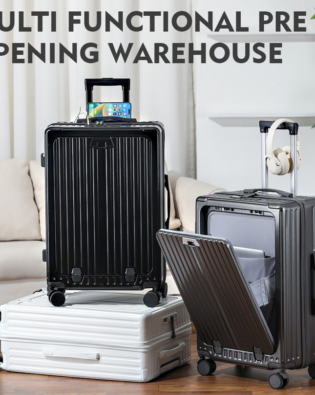 Front Open Cover Multifunctional Trolley Case