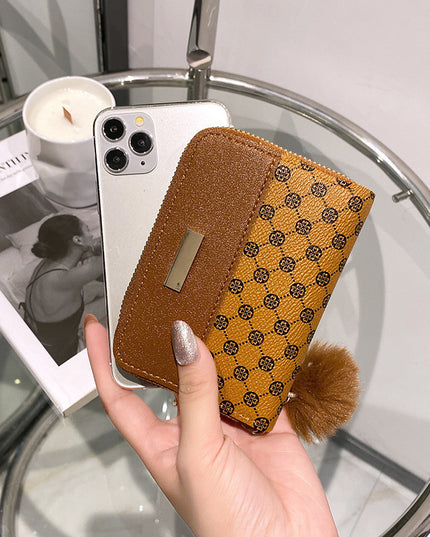 Women's Short Printing Color Contrast Korean Style Bag Wallet
