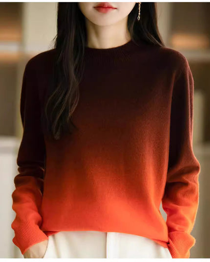 Loose Thick Idle Style Knitwear Gradient Color Sweater