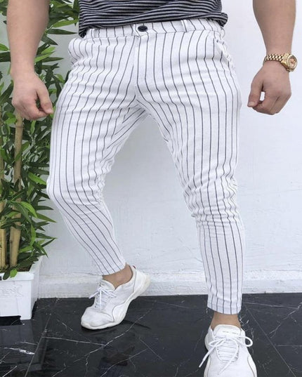 Spring And Autumn Slim Fit Men's Business Casual Pants Long Pants 3D Plaid
