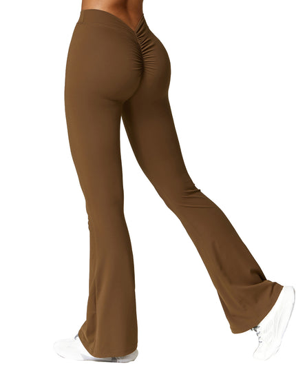 High-waist Quick-drying Fitness Sports Wide Legs Bootcut Trousers