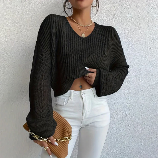 Solid Color Long Sleeve Pullover Loose Casual Women