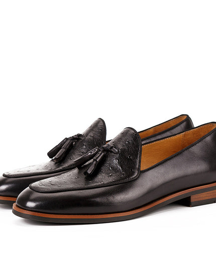 British Top Layer Cowhide One-step Men's Business Casual Loafers