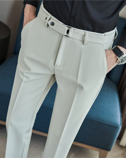 Belt Non-ironing High-grade Casual Trousers