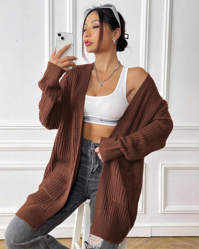 New Double Pocket Simple Casual Sweater Cardigan