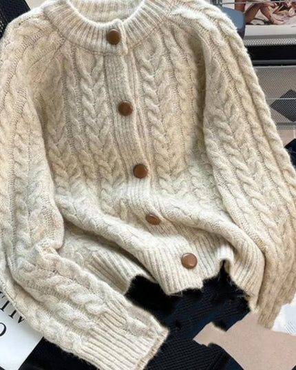 Retro Sweet Art Thickened Sweater Coat Loose Korean Style