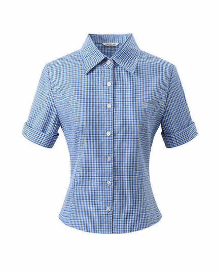 Knitted Preppy Style Polo Collar Tencel Linen Short Sleeve