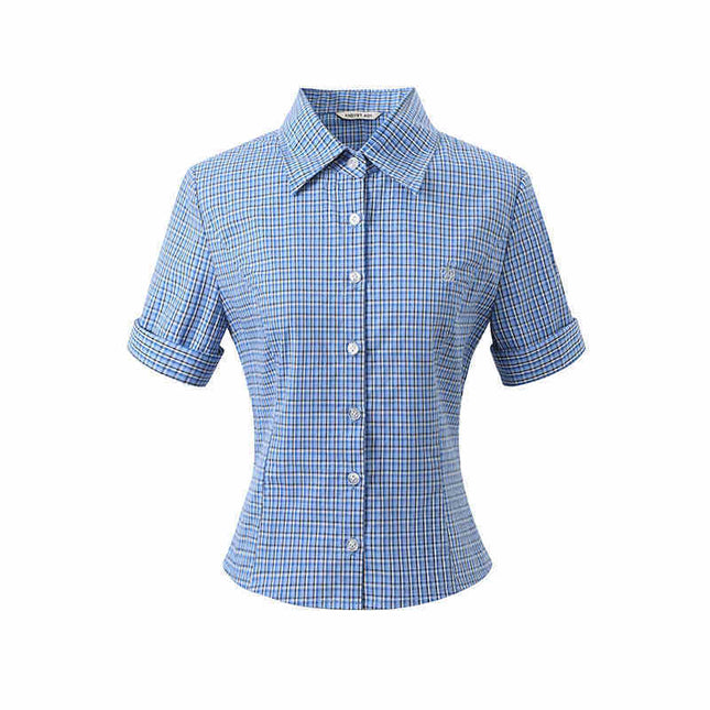Knitted Preppy Style Polo Collar Tencel Linen Short Sleeve