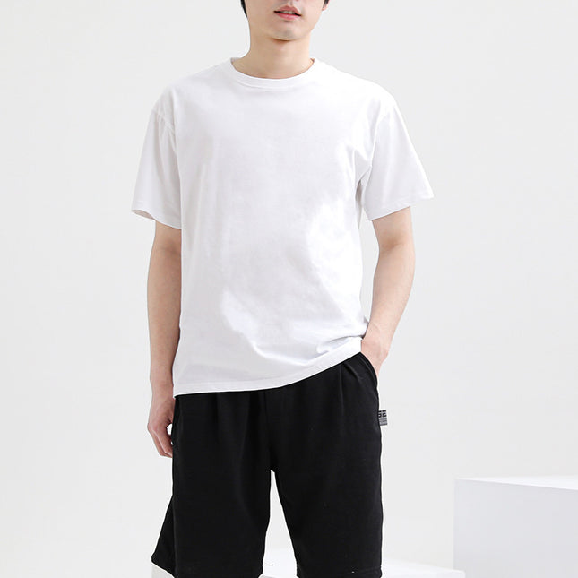 Solid Color Short Sleeve T-shirt Cotton Men's Round Neck Half Sleeve