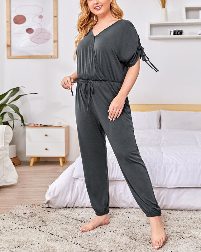 Leisure Fashion Home Wear Short-sleeved Jumpsuit