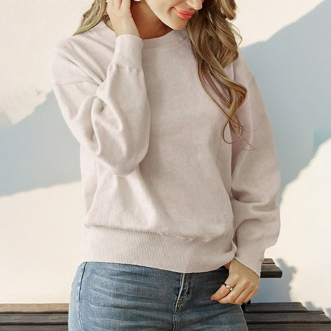 Fashion Casual Round Neck Long Sleeve Women's Sweater