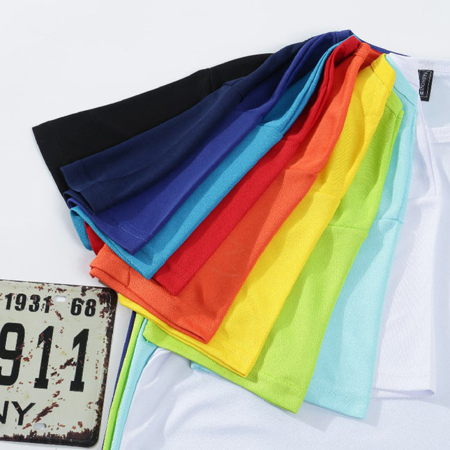 High-end Ice Silk Sports Running Fitness Clothes Loose-fitting Casual Round-neck Short Sleeve