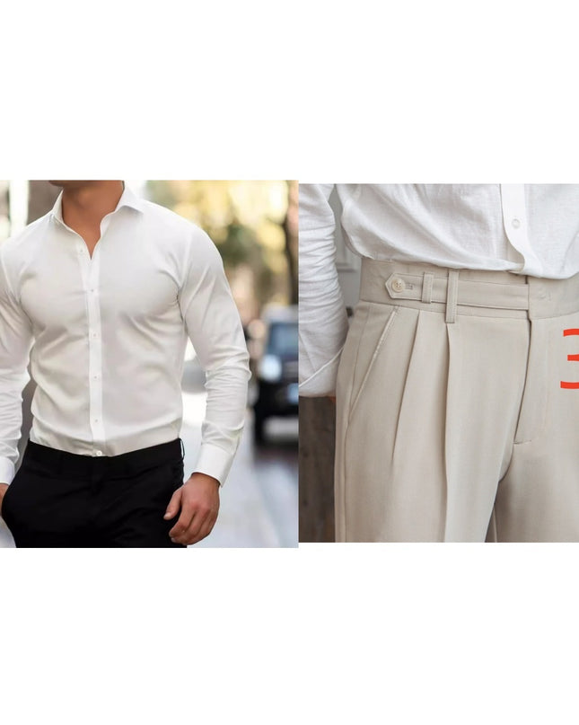 Casual Men's Paris Buckle Straight Business Small Naples Non-ironing All-match Suit Pants