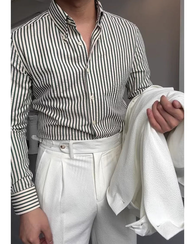 Spring Seersucker Series Shirt Men