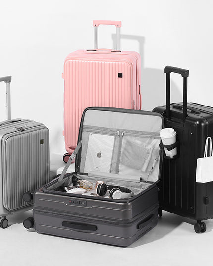 Front Open Luggage 20-inch Boarding Drop-resistant Trolley Case Extended Luggage Case