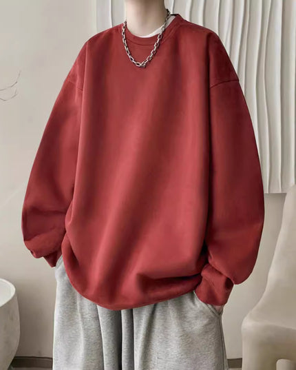 Japanese Basic Style Round Neck Sweater For Men