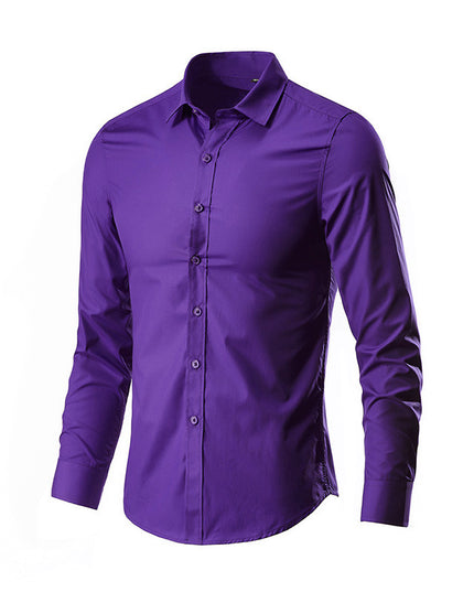 Simple Trendy Long-sleeve Slim Shirt