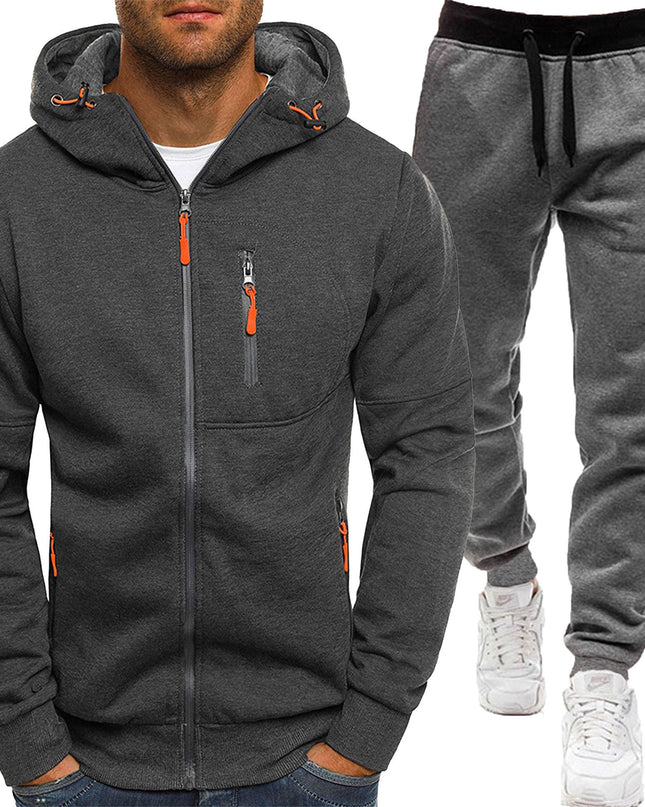 Men's Sport Suit Zipper Cardigan Two-piece Set