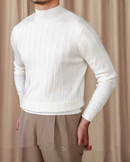 Italian Long Sleeve Mock Neck Sweater Trendy Men