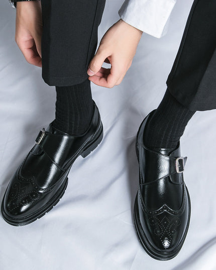 Youth Leather Shoes Breathable One Pedal Men's Business Casual