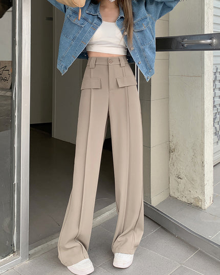 Narrow Wide-leg Pants Women's High Waist Slimming Loose