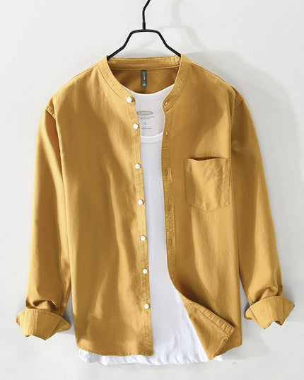 Men's Small Stand Collar Casual Shirt