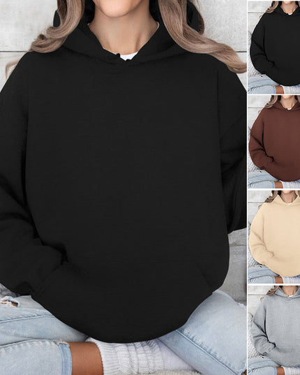 Loose Hooded Multi-color Sweater For Women