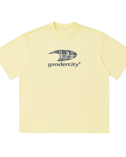 Retro Contrast Color Check Printed T-shirt For Men