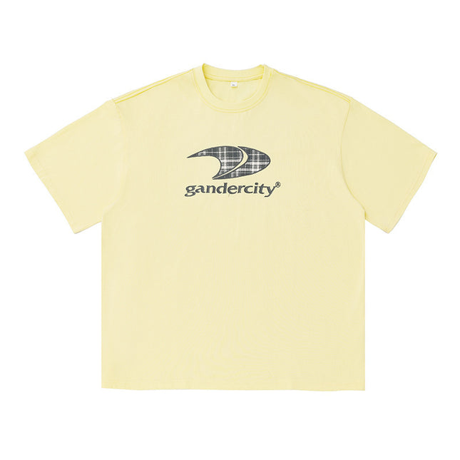 Retro Contrast Color Check Printed T-shirt For Men