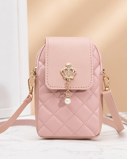 Simple All-match Messenger Bag Pearl Vertical Model In Square Shape