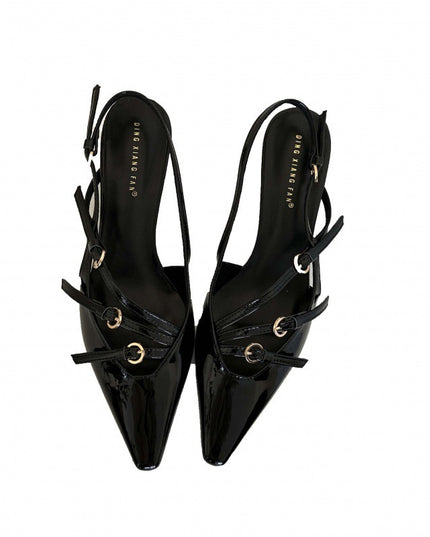 Ankle-strap Stilettos Square Toe High Heel Sandals