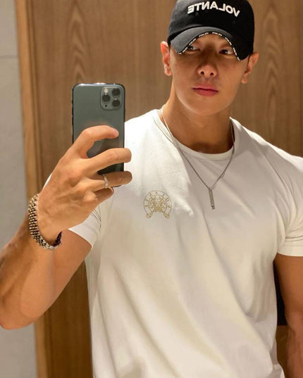 Men's Short Sleeve Slim Stretch Fitness T-shirt