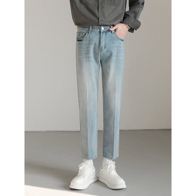 Versatile Casual Small Leg Cropped Jeans For Men