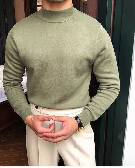 Homemade Winter Pullover Keep Warm Knitted Mock Neck Sweater
