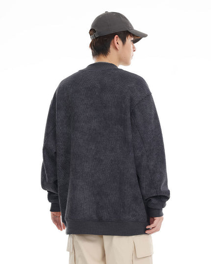 Heavy Knitted Round Neck Sweater Trendy Idle Style All-match Loose Couple's Tops