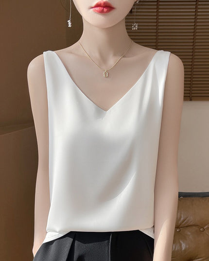 Sling Vest Inner Match Satin Silky Base Loose Sleeveless Top