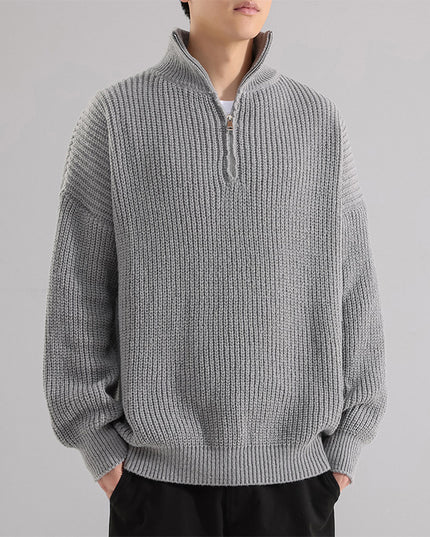 Men's Turtleneck Half Zipper Thickening Thermal Sweater