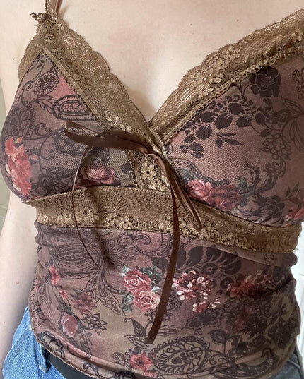 American Retro Flower Print Camisole