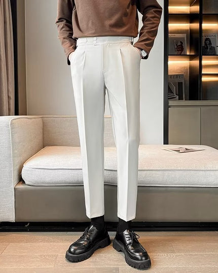 Loose Cropped Pants Draping Wide-leg Suit Pants Men's Fashion
