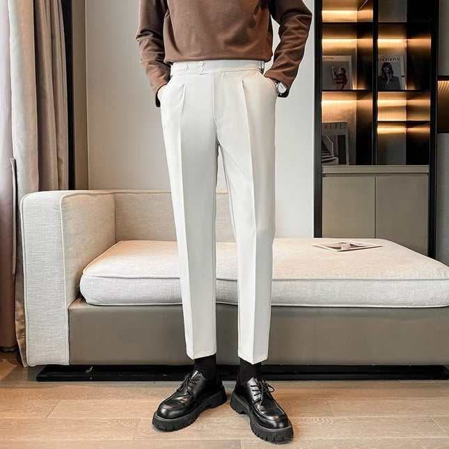 Loose Cropped Pants Draping Wide-leg Suit Pants Men's Fashion