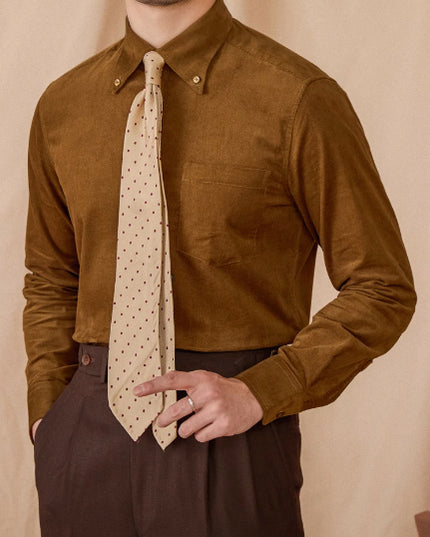 Cotton Corduroy Long-sleeved Shirt American Japanese Style