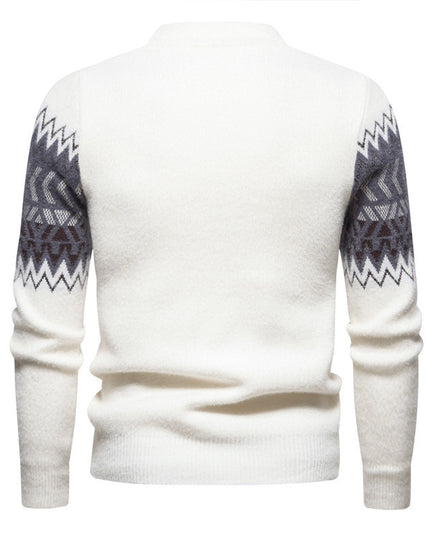 Printed Round Neck Sweater For Men
