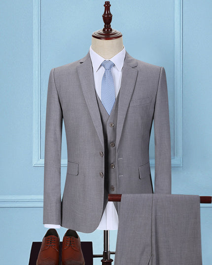 Dark Green Suit Suit Men's Three-piece Suit Korean Slim Suit Business