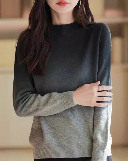Loose Thick Idle Style Knitwear Gradient Color Sweater