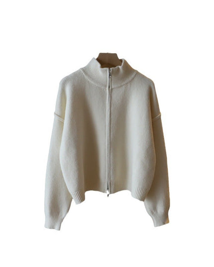 Loose All-match Solid Color Premium Sweater Coat