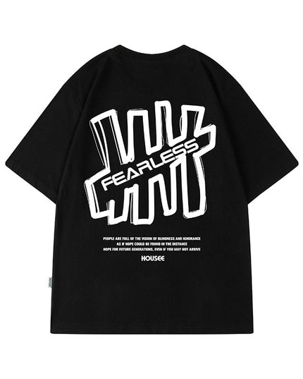 Hong Kong Style Fashion Hip Hop Short Sleeve T-shirt